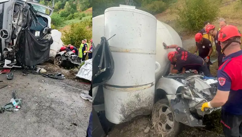 Beton Mikseri Otomobilin Üzerine Devrildi: Korkunç Kaza 1 Ölü, 1 Yaralı