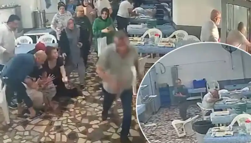 Yemekhanede Deprem Anı: Kimisi Kaçtı, O Yemeğini Bırakmadı!